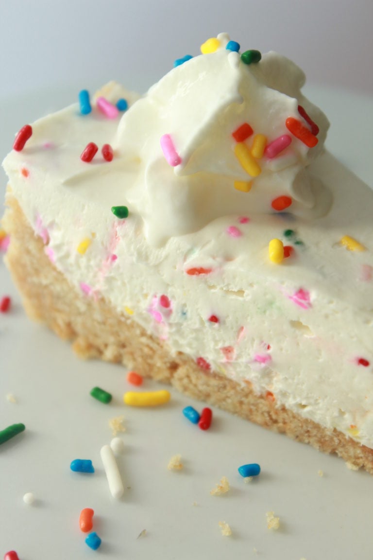 No Bake Sprinkle Cheesecake