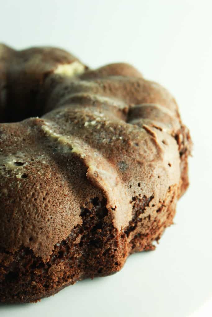 Black Bottom Bundt Cake Recipe featured by top US food blog, Practically Homemade