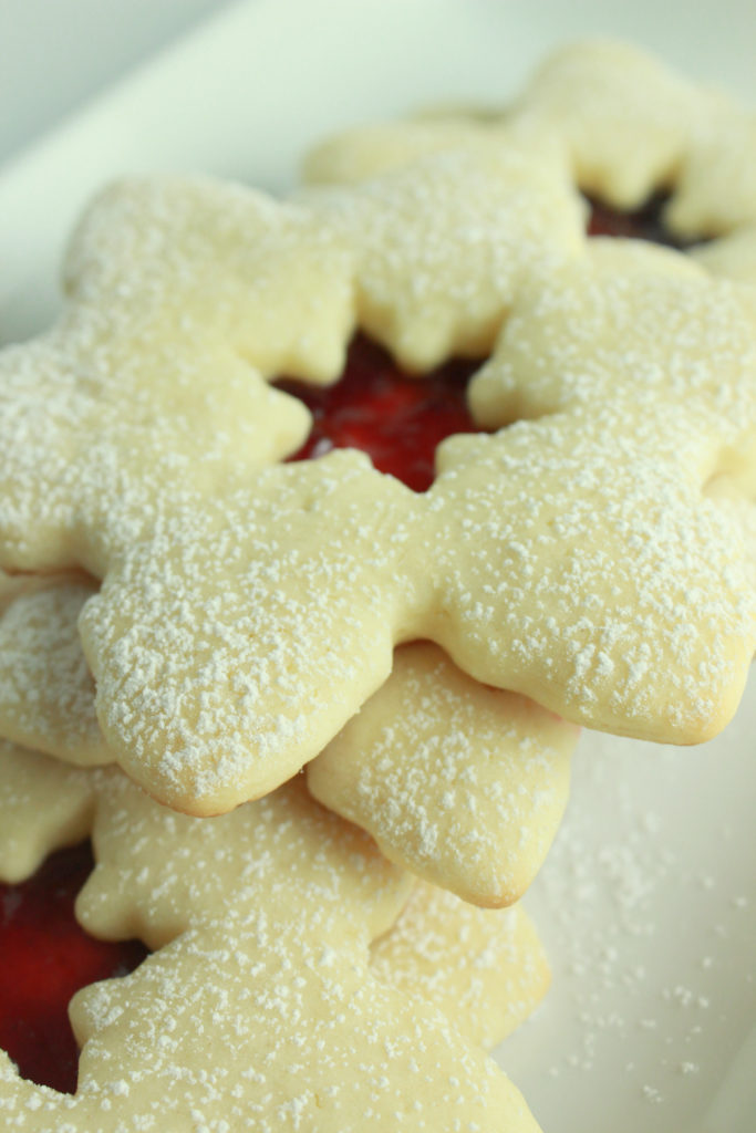 Snowflake Linzer Cookies {using Cream Cheese Sugar Cookie dough ...