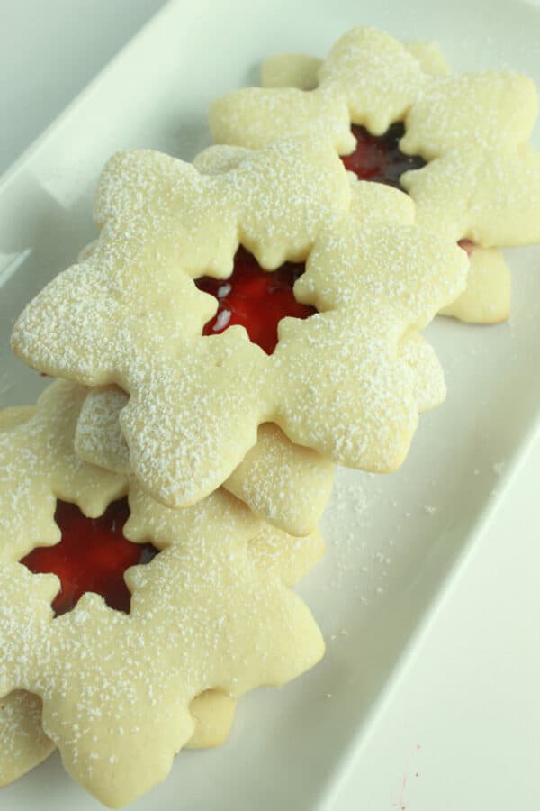 Snowflake Linzer Cookies {using Cream Cheese Sugar Cookie dough ...