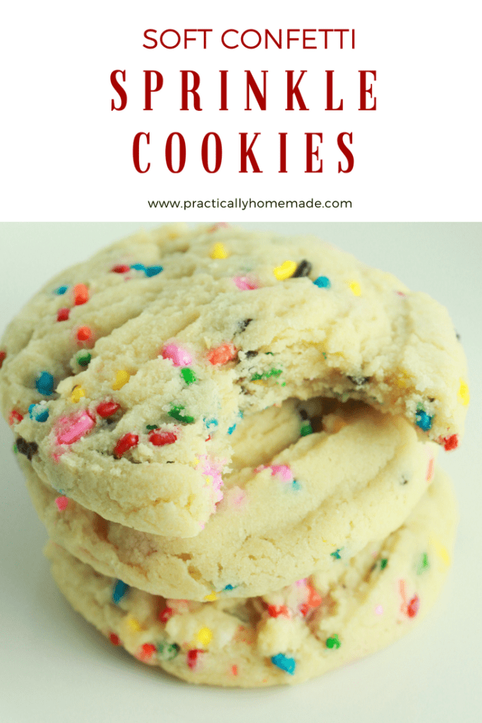 confetti sprinkle cookies | confetti cookies | sprinkle cookies | soft sprinkle cookies | soft cookies | soft cookie recipe