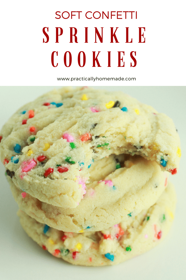 Soft Confetti Sprinkle Cookies - Practically Homemade