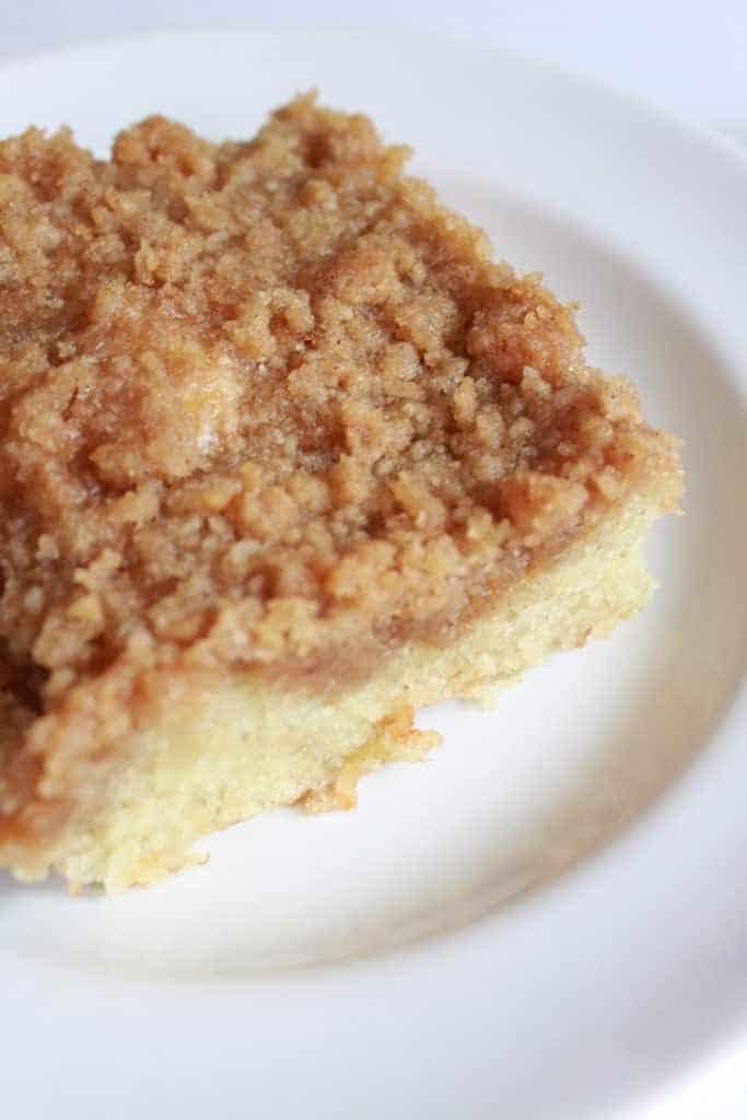 Banana Crumb Cake Recipe featured by top US food blog, Practically Homemade