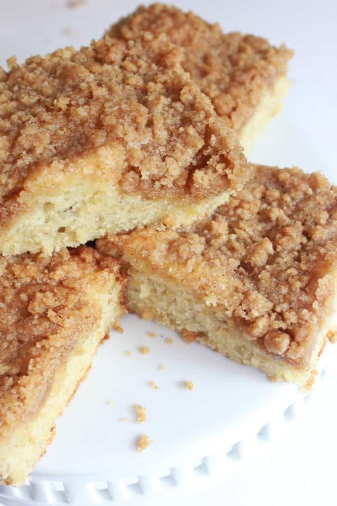 Banana Crumb Cake Recipe featured by top US food blog, Practically Homemade