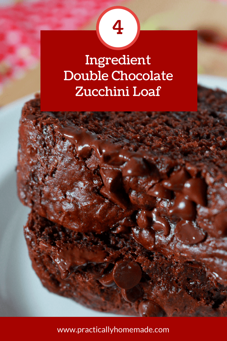 Double Chocolate Zucchini Bread: chocolate zucchini bread | zucchini recipes | zucchini bread | zucchini loaf chocolate | cake mix recipes