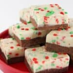 Double layer fudge on a tray and ready to serve.