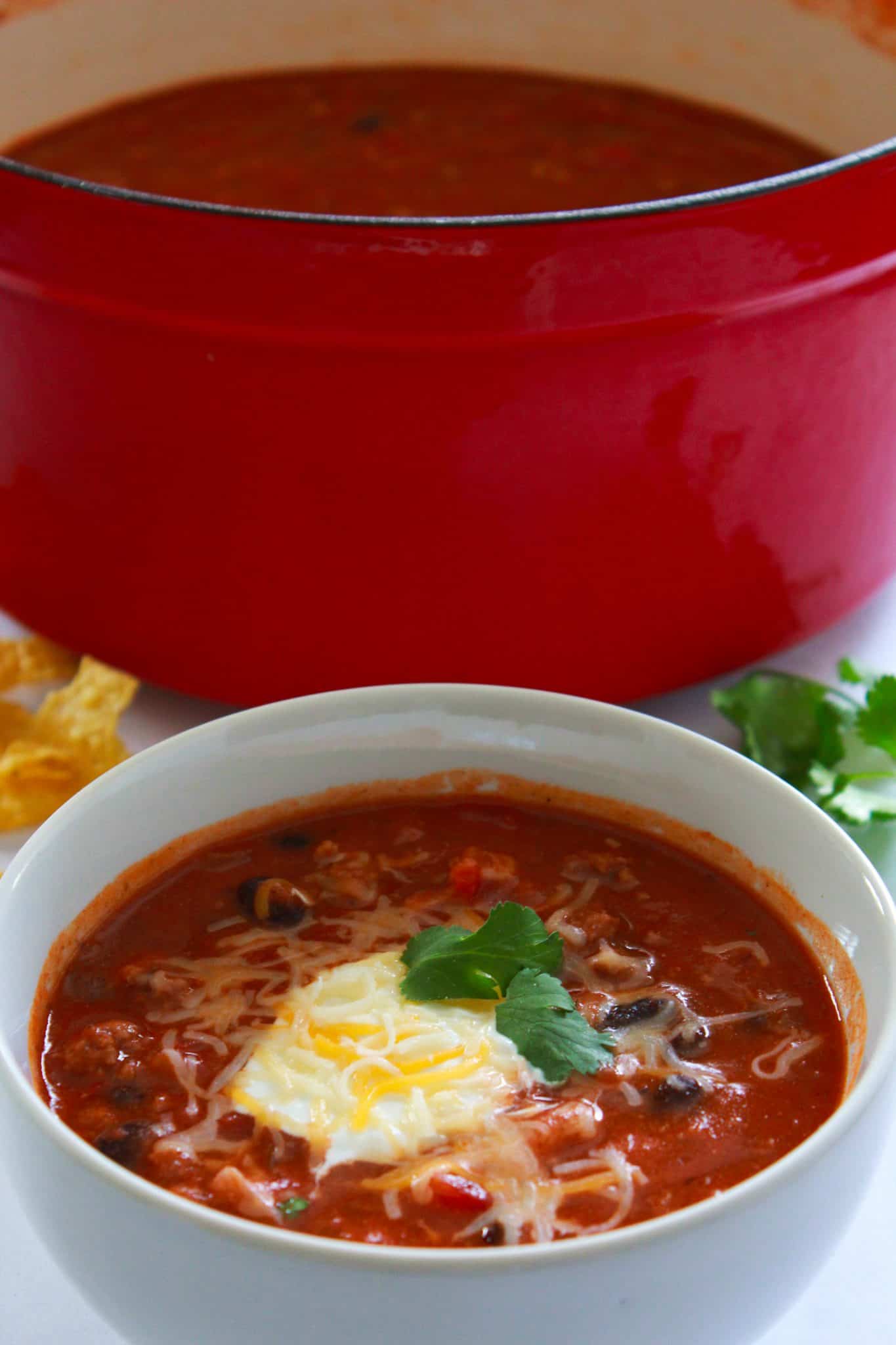 Quick and Easy Family Dinners featured by top US food blog, Practically Homemade: chili