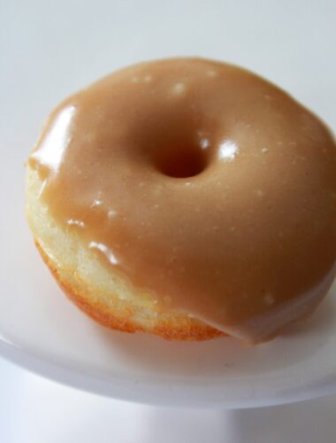 Pancake Mix Donuts with Maple Glaze featured by top US food blog, Practically Homemade