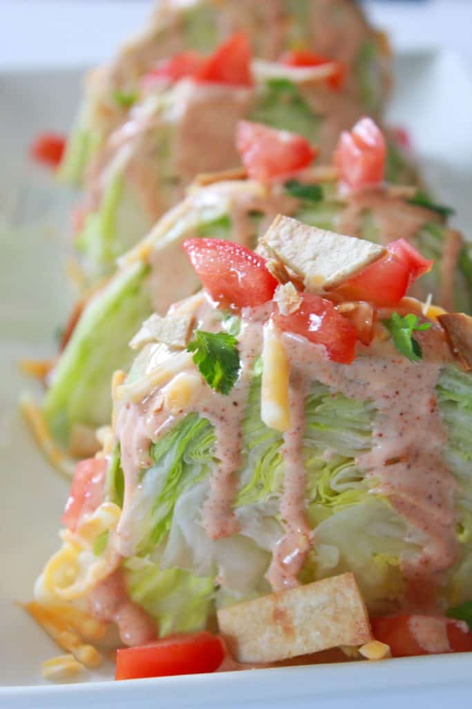 fiesta wedge salad | wedge salad | taco salad recipe | taco wedge salad | mexican taco salad | mexican wedge salad | taco salad dressing