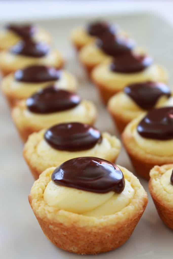 Easy Boston Cream Pie Cookie Bites Recipe featured by top US food blog, Practically Homemade