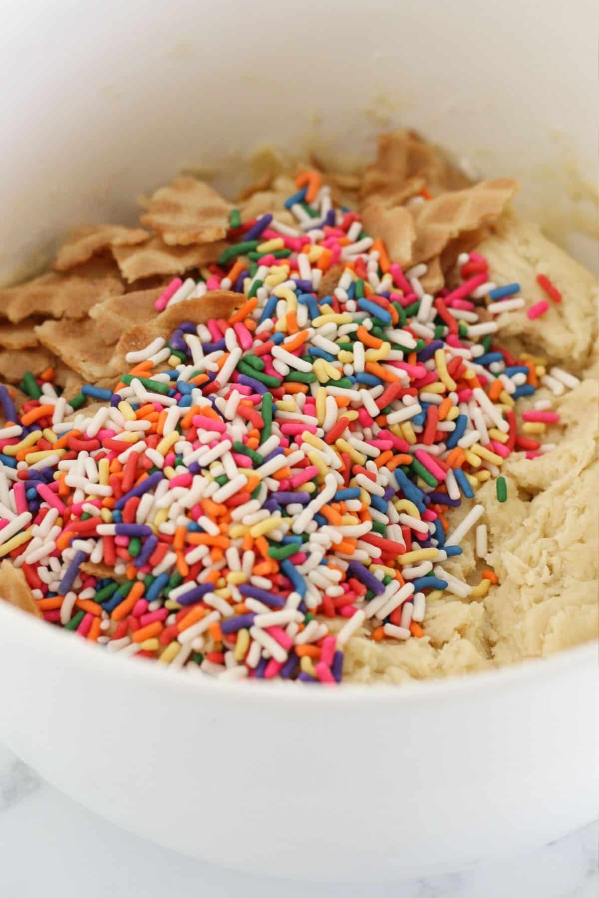 Making the cookie dough.