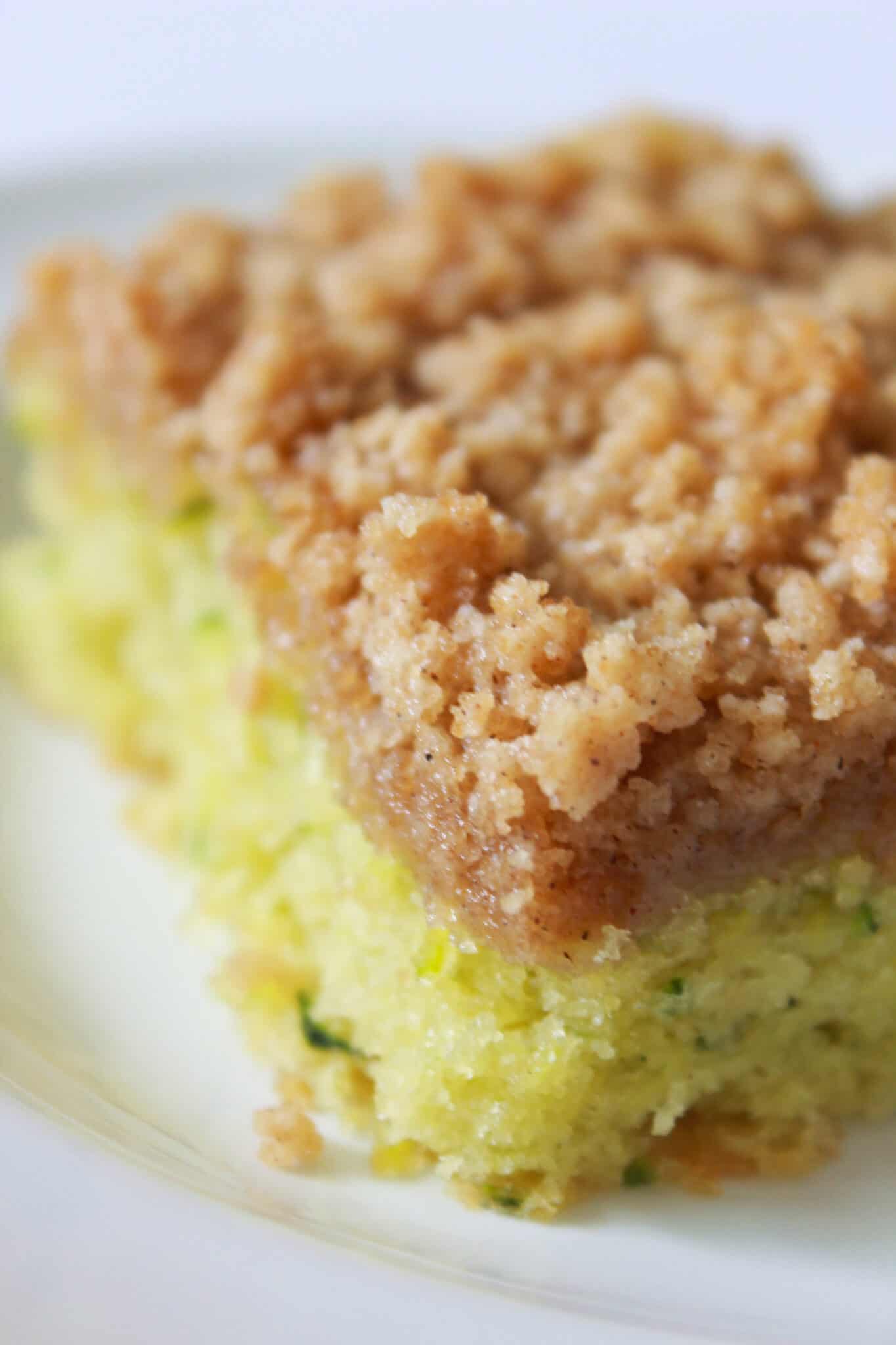 Easy Zucchini Crumb Cake Recipe featured by top US food blog, Practically Homemade