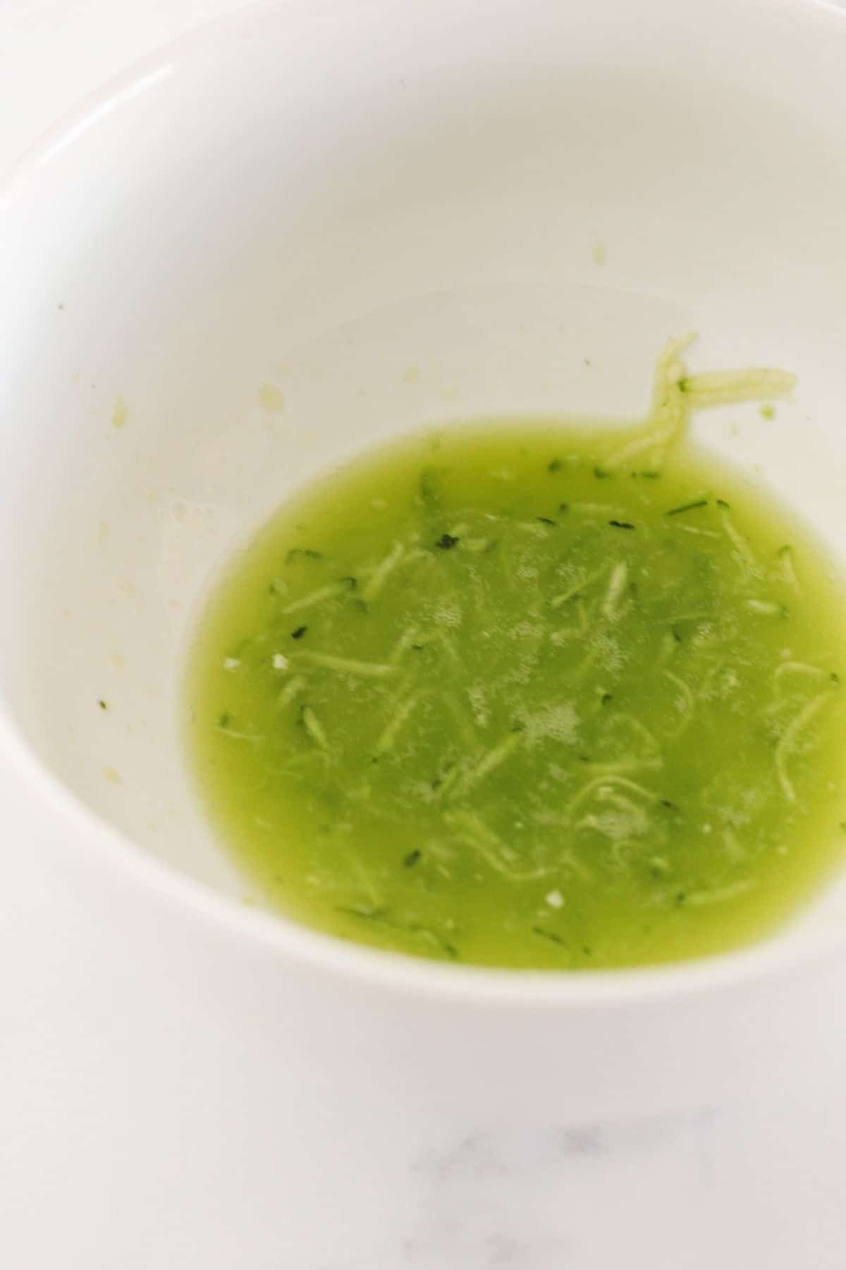 The amount of water squeezed from zucchini.