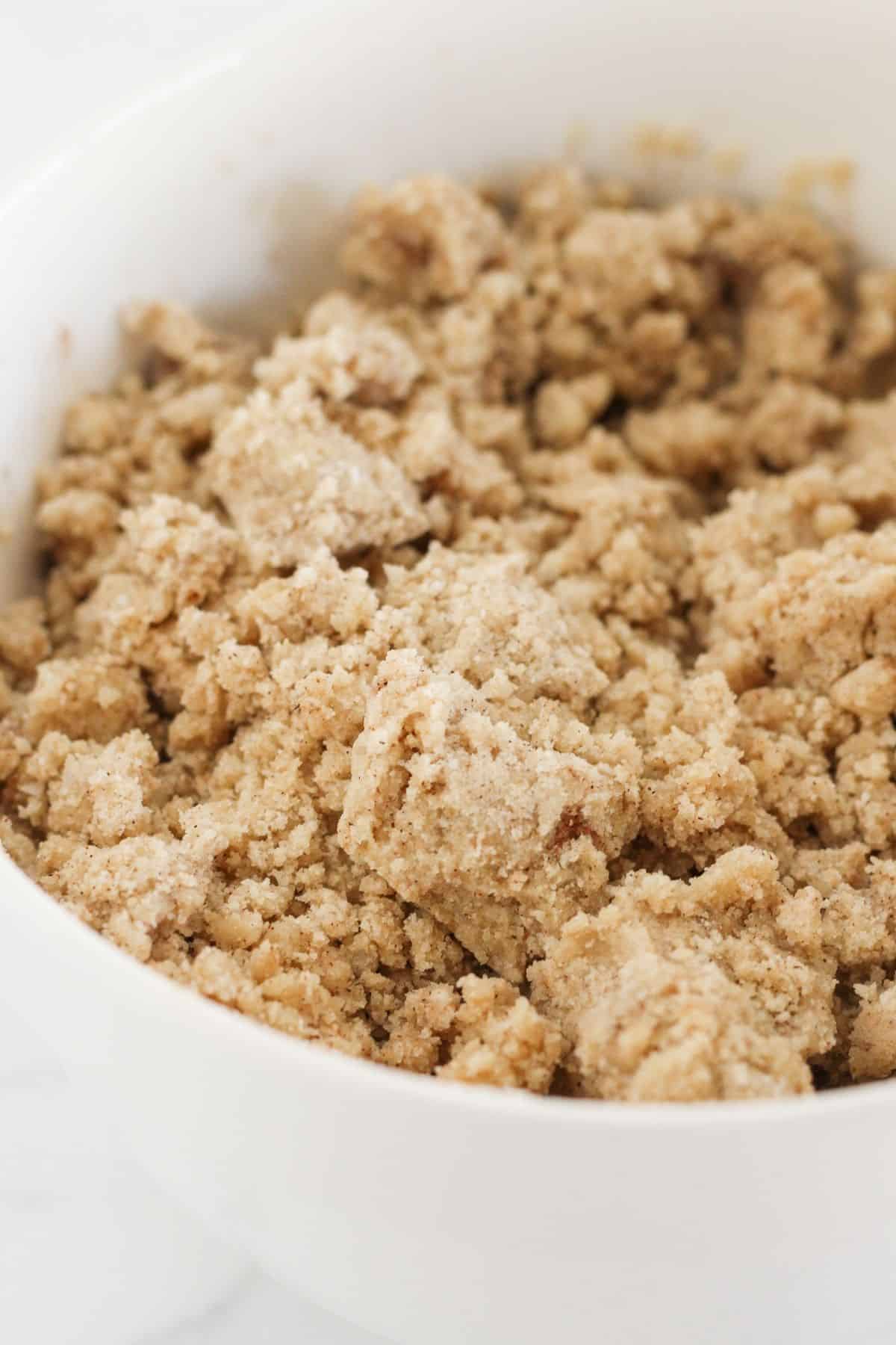 The crumb topping for the coffee ake