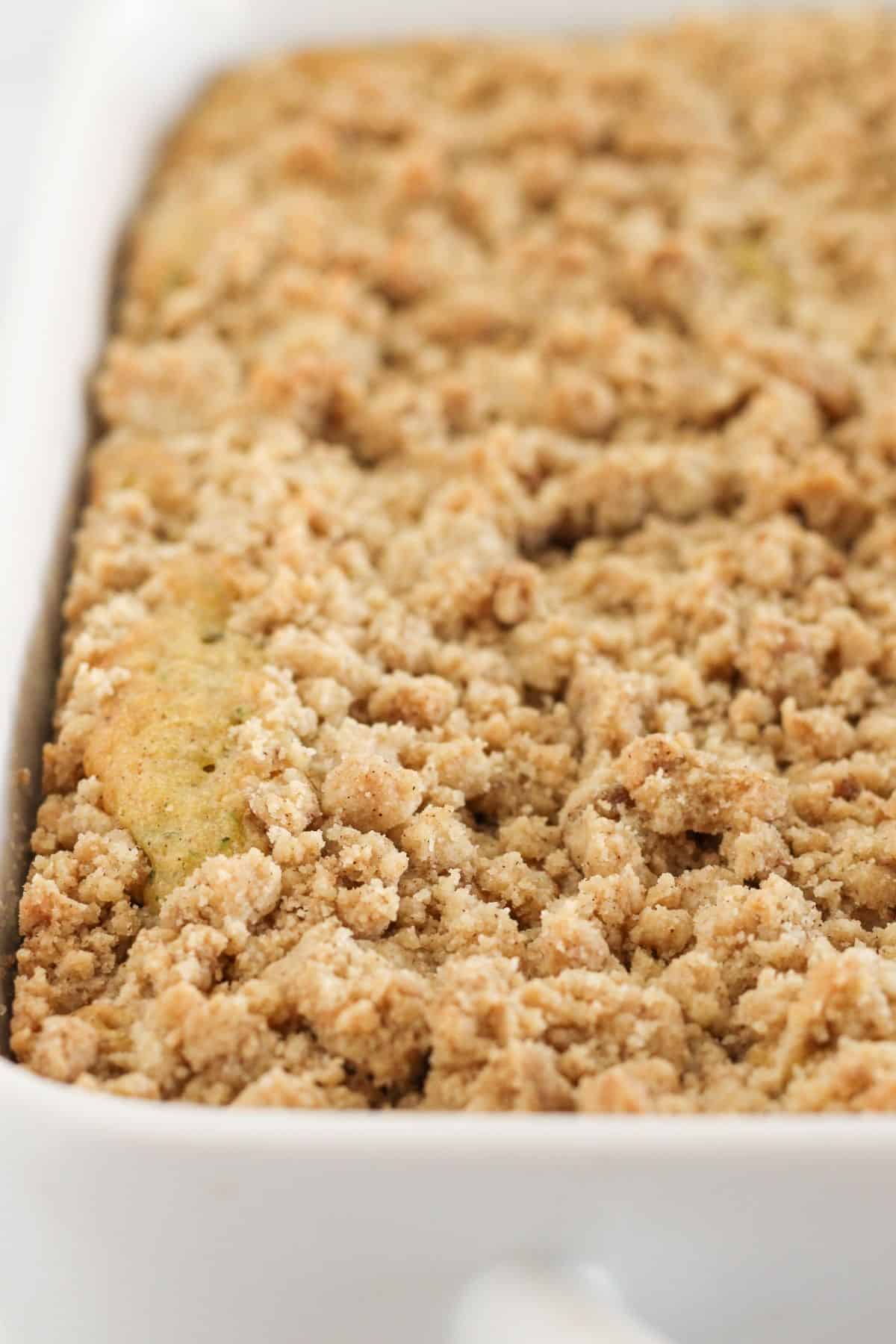 Golden brown baked Zucchini Coffee Cake.