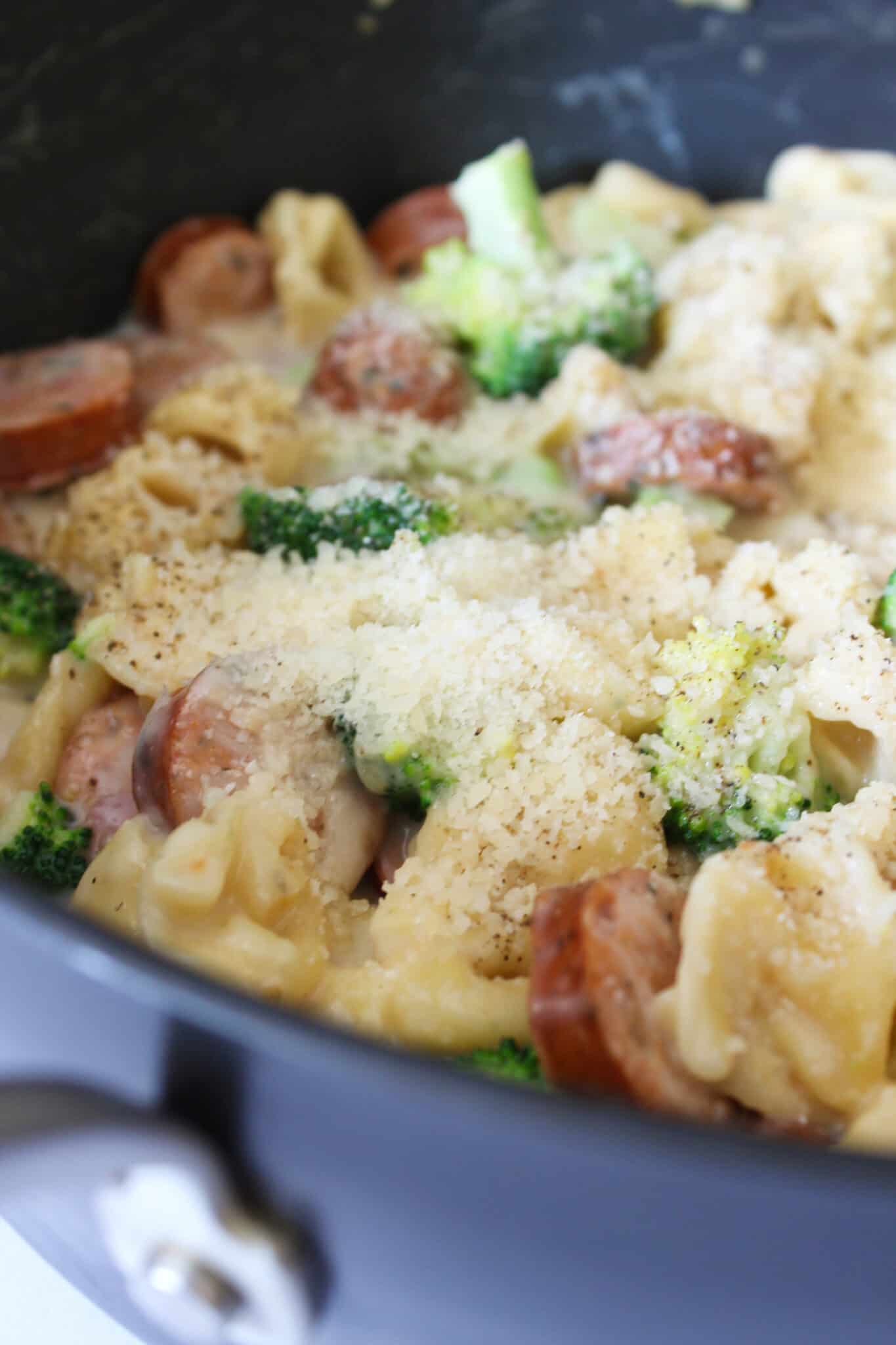 Sausage Tortellini Skillet Recipe featured by top US food blog, Practically Homemade