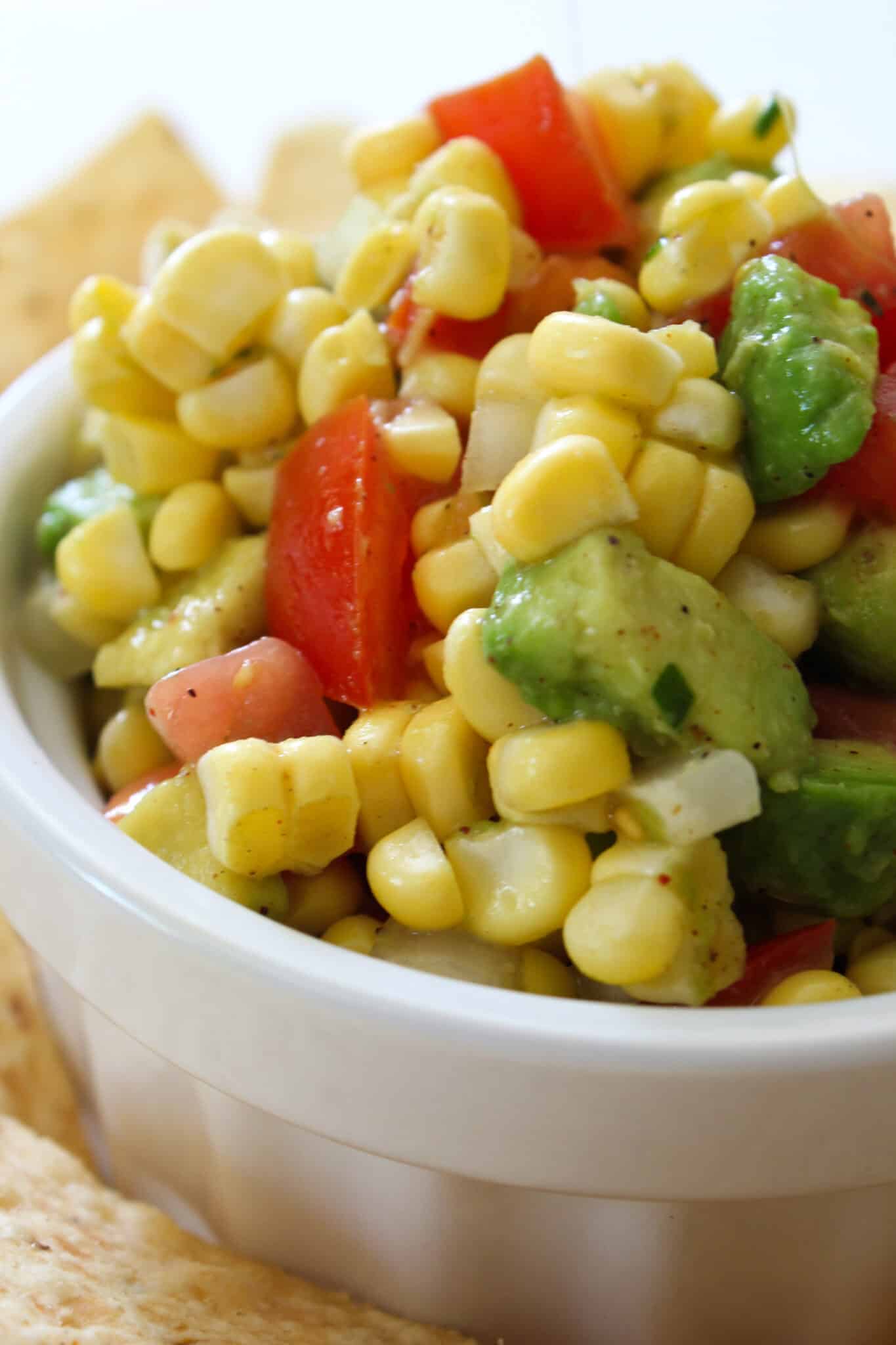 9 Perfect Backyard BBQ Recipes featured by top US food blogger, Practically Homemade - Easy Cowboy Corn Salsa Recipe featured by top US food blog, Practically Homemade