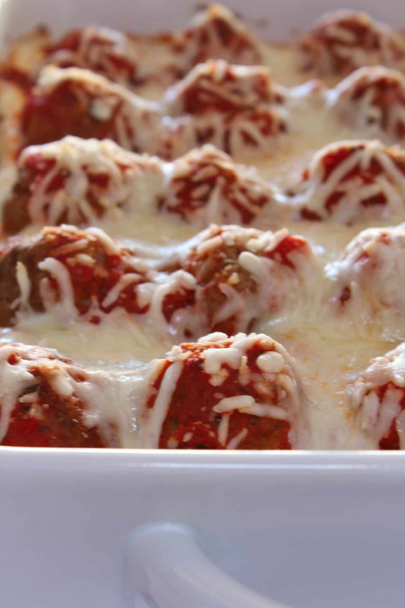 Meatball Sub Casserole Recipe featured by top US food blog, Practically Homemade