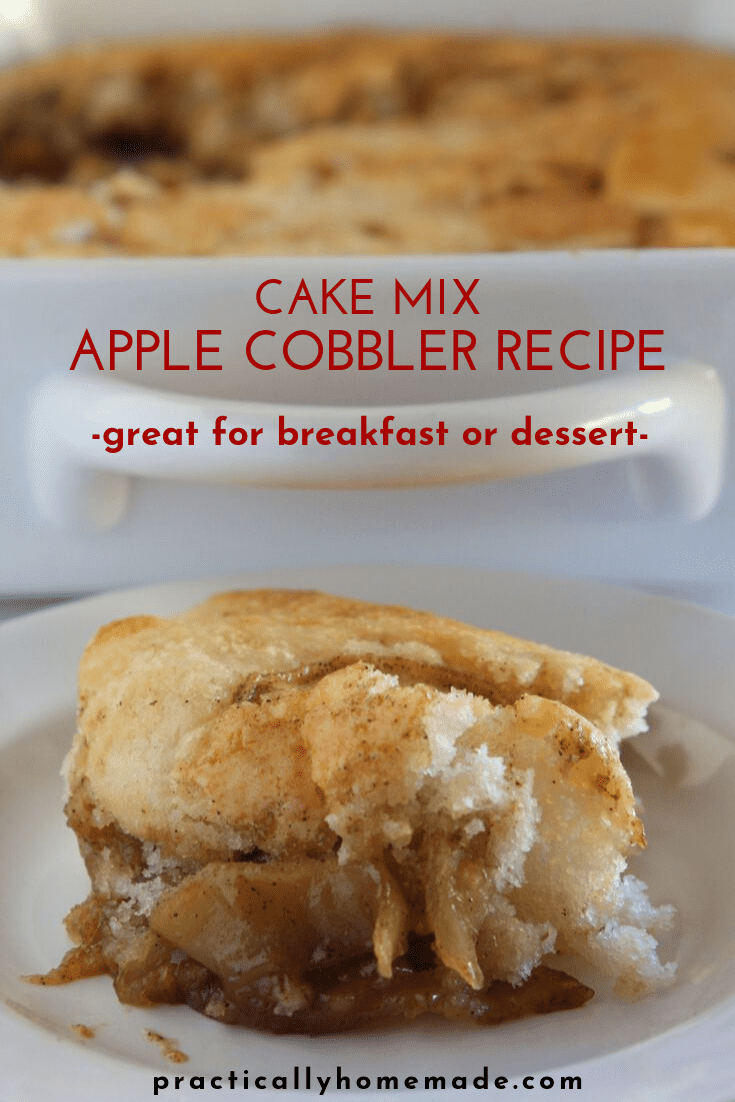 Easy Fall Desserts: Cake Mix Apple Cobbler Recipe featured by top US food blog, Practically Homemade