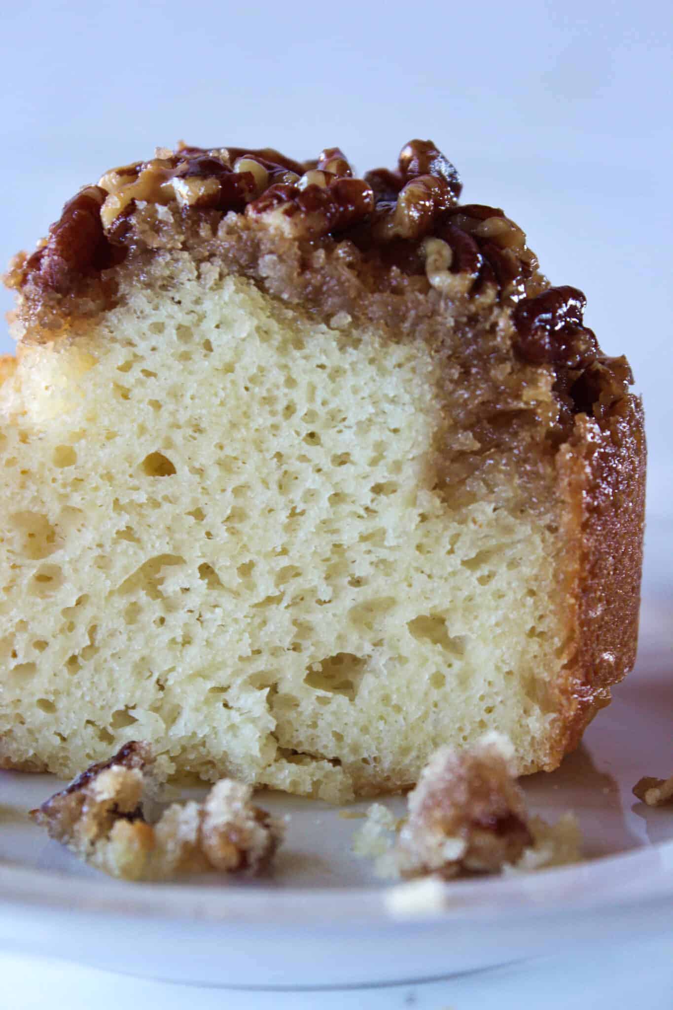 Pecan Upside Down Bundt Cake Recipe featured by top US dessert blog, Practically Homemade