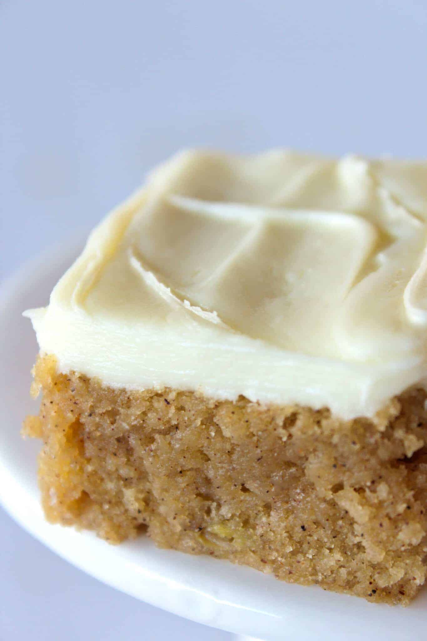 Banana Blondies Recipe with Cream Cheese Frosting featured by top US dessert blog, Practically Homemade