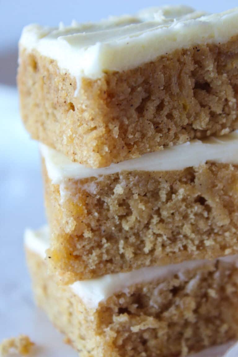 Banana Blondies Recipe Cream Cheese Frosting | Practically Homemade