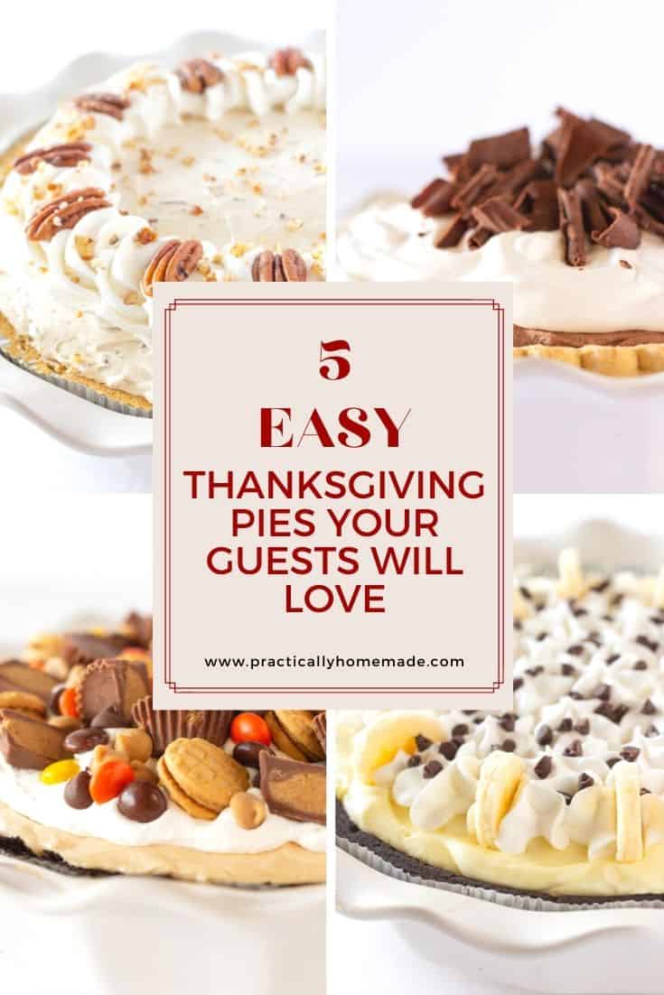 5 Easy Thanksgiving Pie Recipes featured by top US dessert blogger, Practically Homemade