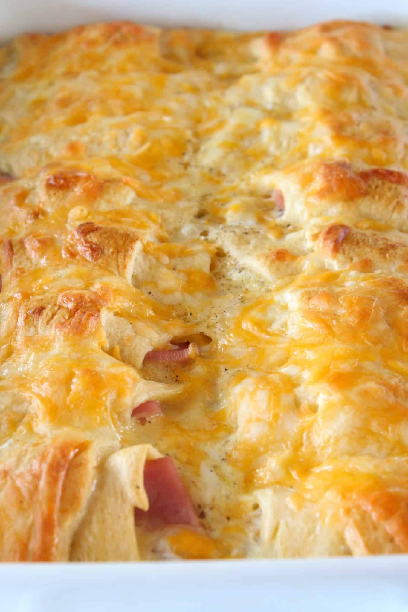 Christmas Leftovers: Easy Ham Breakfast Casserole featured by top US food blog, Practically Homemade