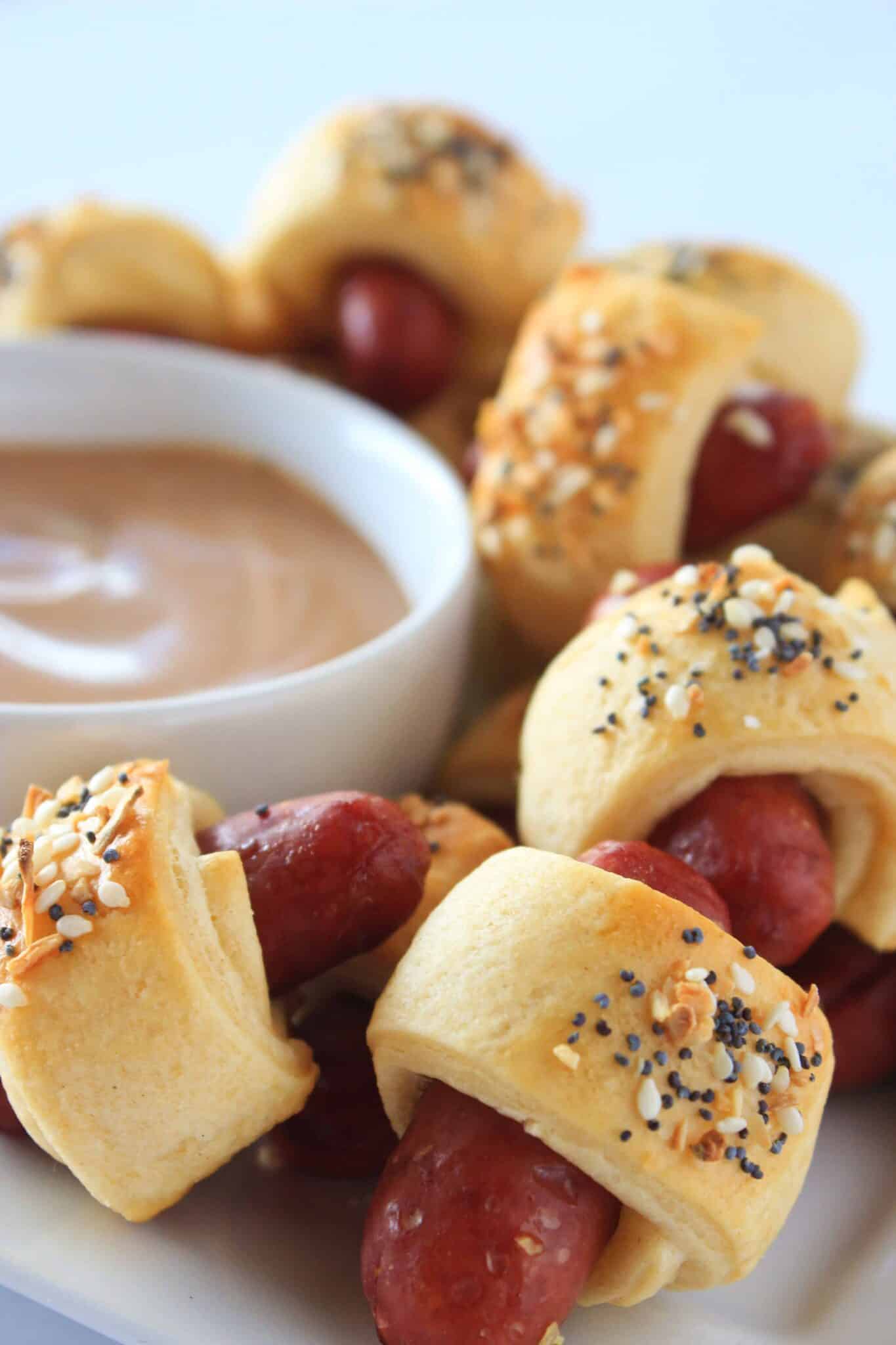 8 Easy New Year Recipes Perfect for a Celebration at Home featured by top US food blogger, Practically Homemade: pigs in a blanket