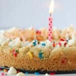 Easy Birthday Cookie Cake Recipe featured by top US dessert blog, Practically Homemade