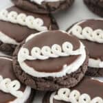 Hostess cupcake cookies on a tray for serving.