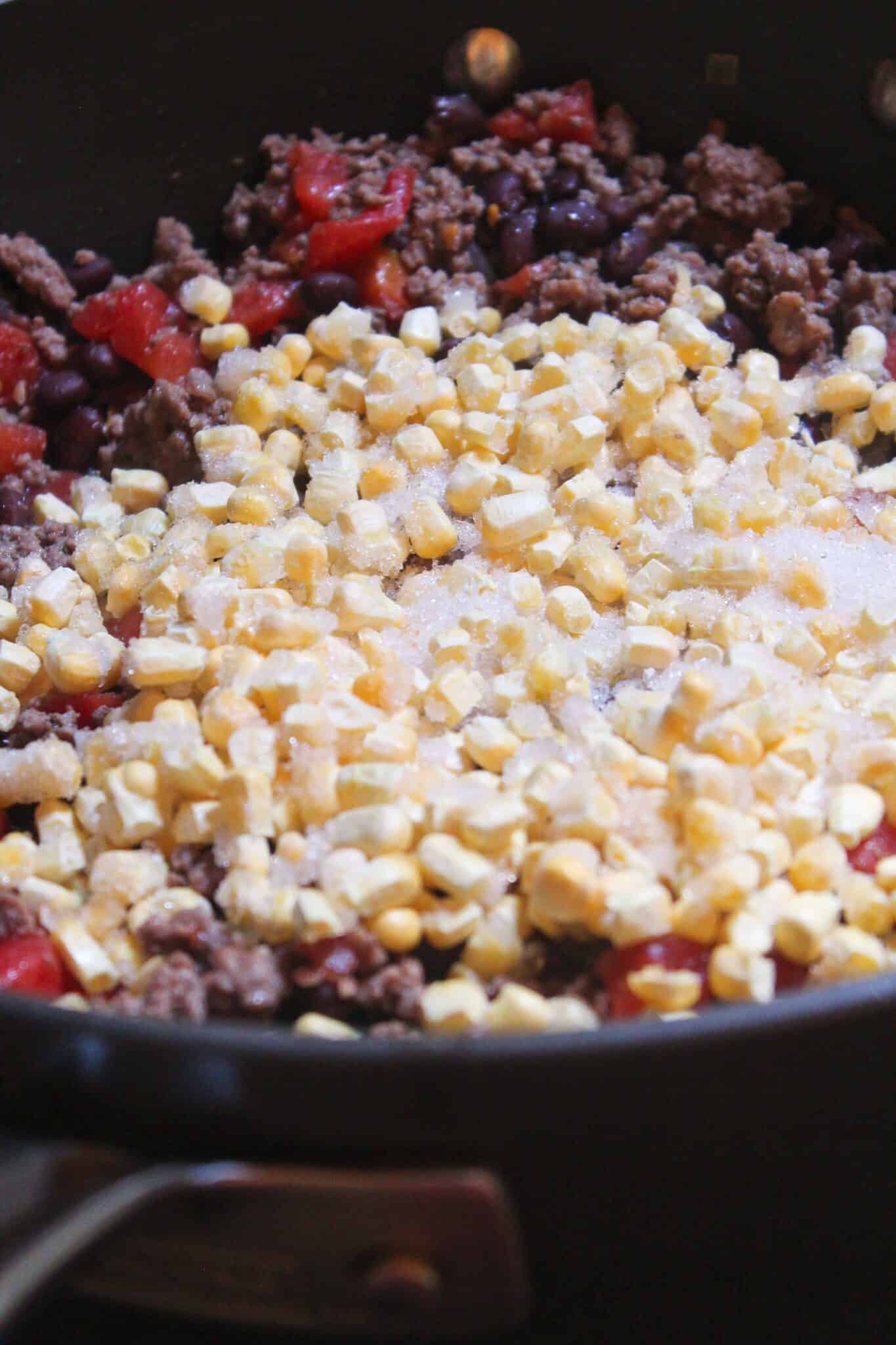 Ground Beef Enchilada Skillet recipe featured by top US food blog, Practically Homemade