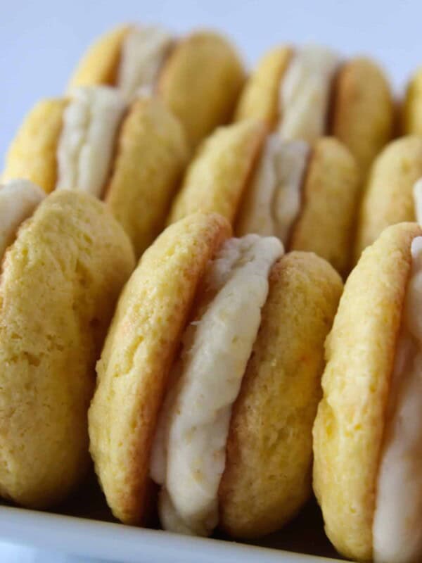 Golden Oreo Whoopie Pies featured by top US cookies blog, Practically Homemade