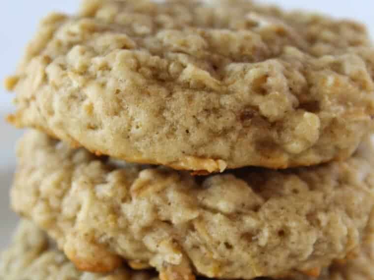 Brown Butter Banana Oatmeal Cookies Recipe featured by top US cookie blog, Practically Homemade