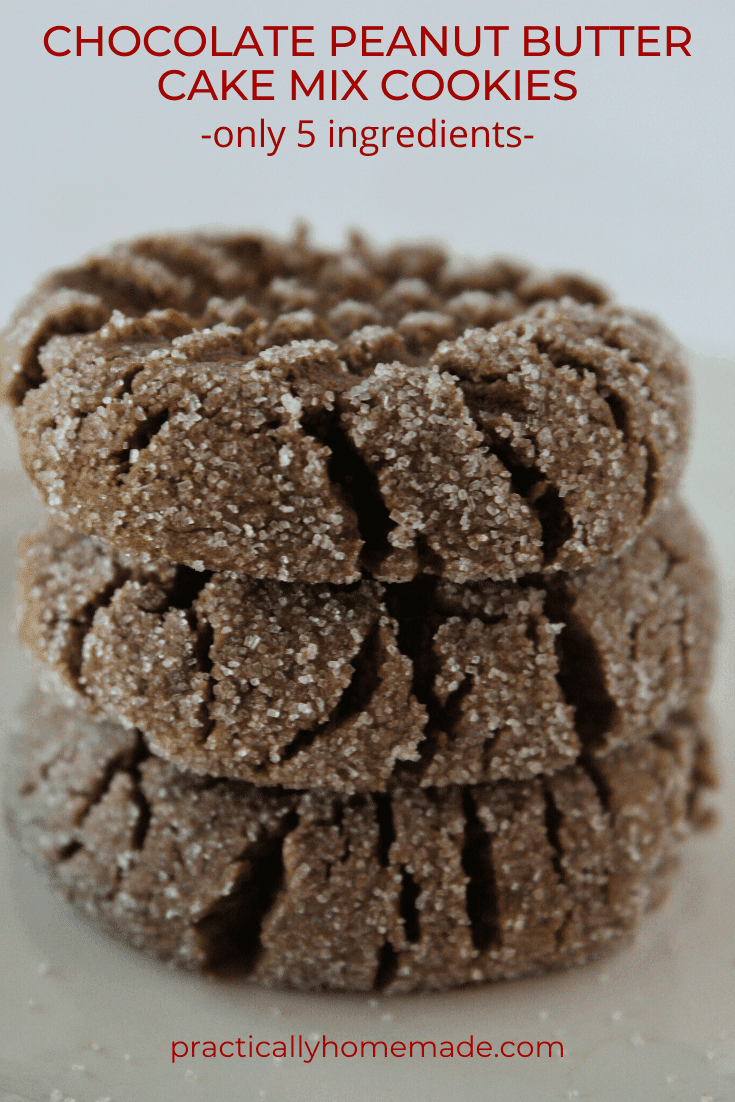 Chocolate Cake Mix Cookies with Peanut Butter featured by top US cookies blogger, Practically Homemade.