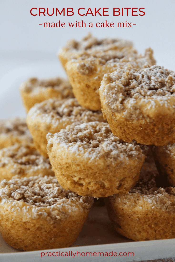 Crumb Cake Bites Recipe featured by top US dessert blog, Practically Homemade