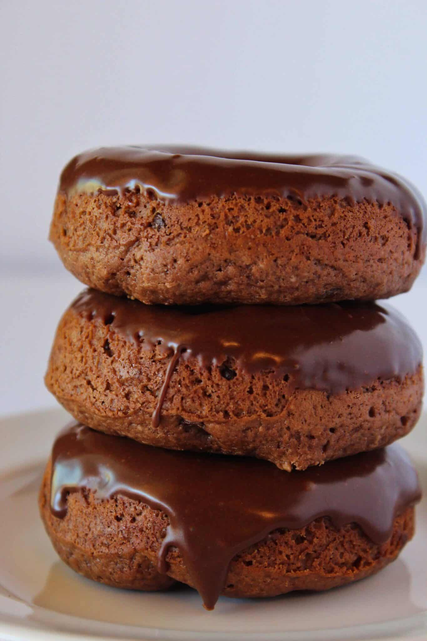 Easy Chocolate Donuts Recipe with Pancake Mix featured by top US dessert blog, Practically Homemade