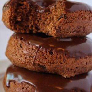 Easy Chocolate Donuts Recipe with Pancake Mix featured by top US dessert blog, Practically Homemade