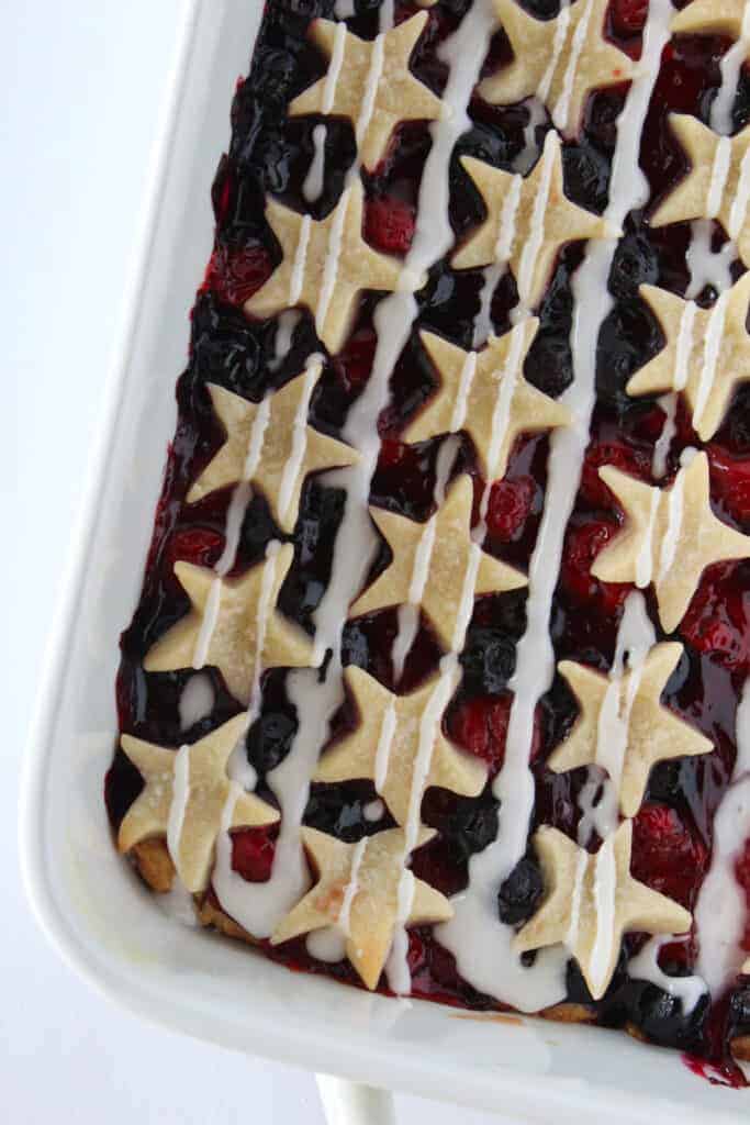 Patriotic Desserts: 4th of July Star Spangled Banner Bars, a recipe featured by top US dessert blogger, Practically Homemade