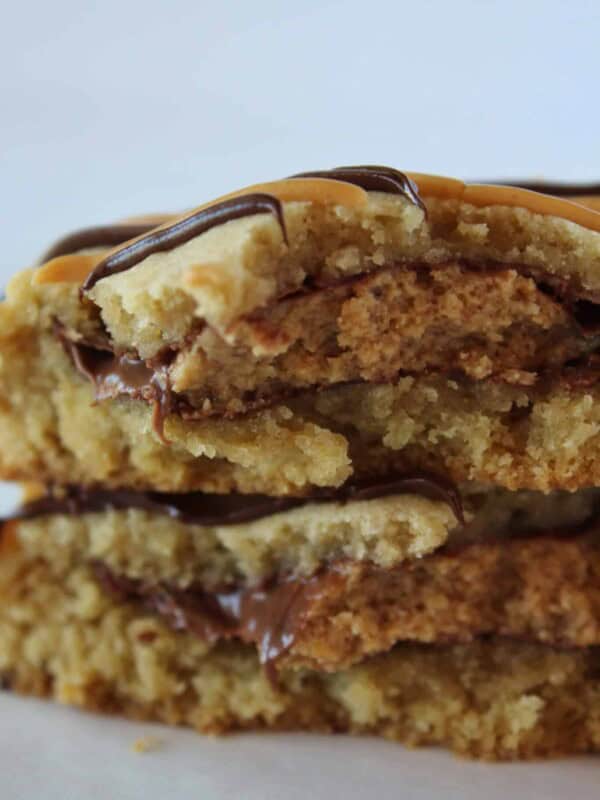 Reese's Peanut Butter Cup Stuffed Cookies featured by top US cookie blogger, Practically Homemade