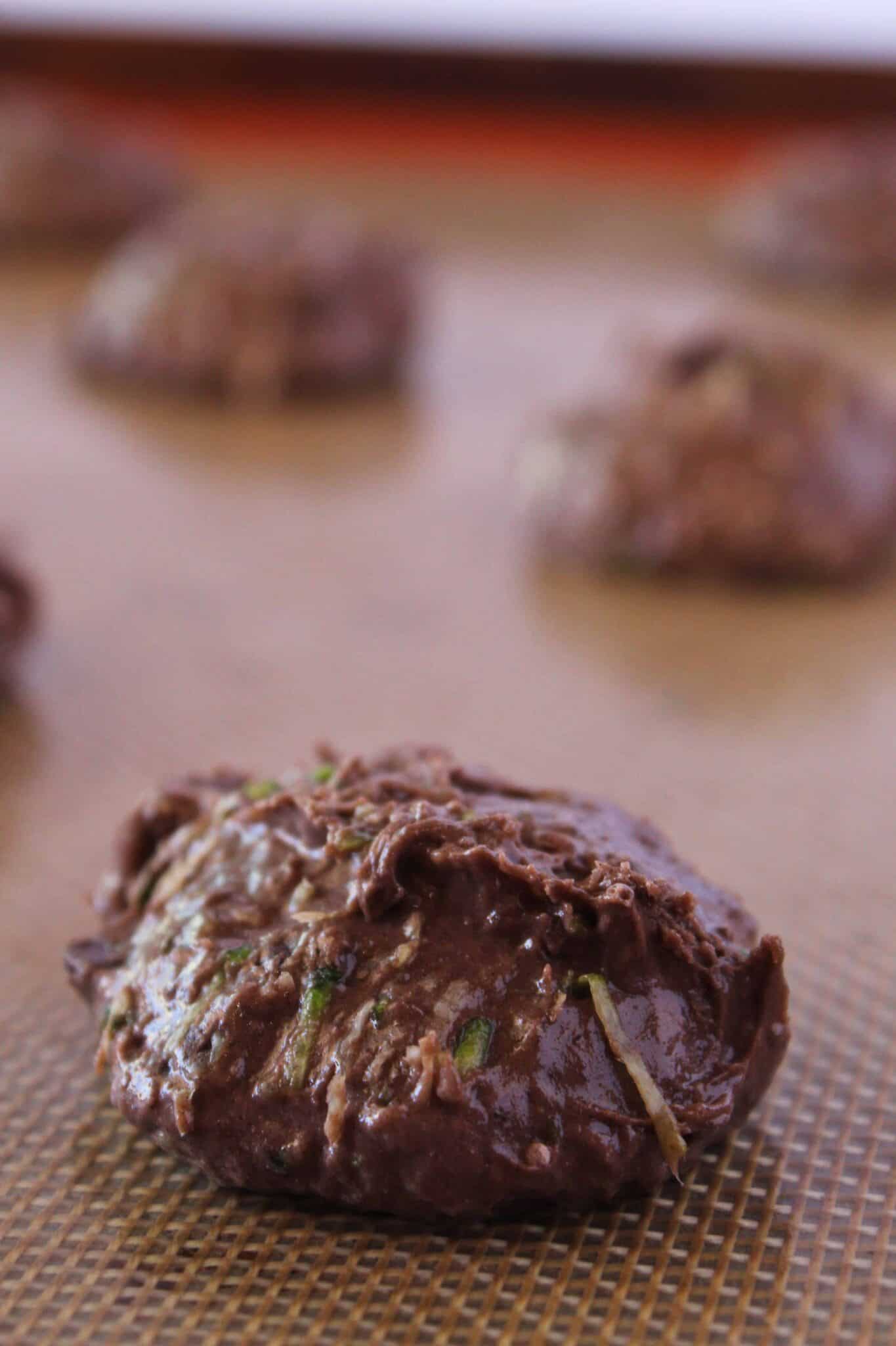 Incredible Chocolate Zucchini Sheet Cake Cookies featured by top US cookies blogger, Practically Homemade