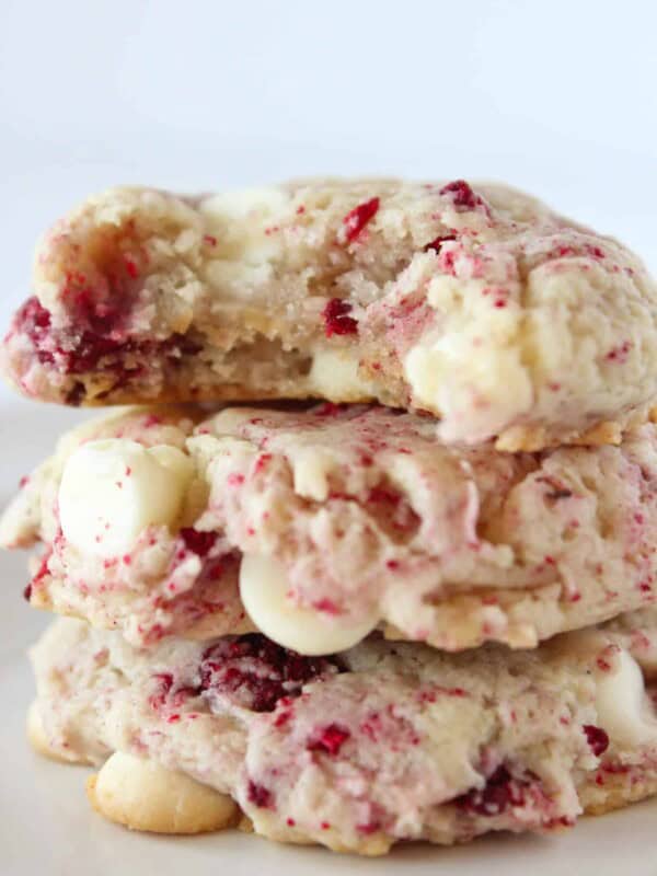 Copycat Subway Raspberry Cheesecake Cookies Recipe featured by top US cookies blogger, Practically Homemade.
