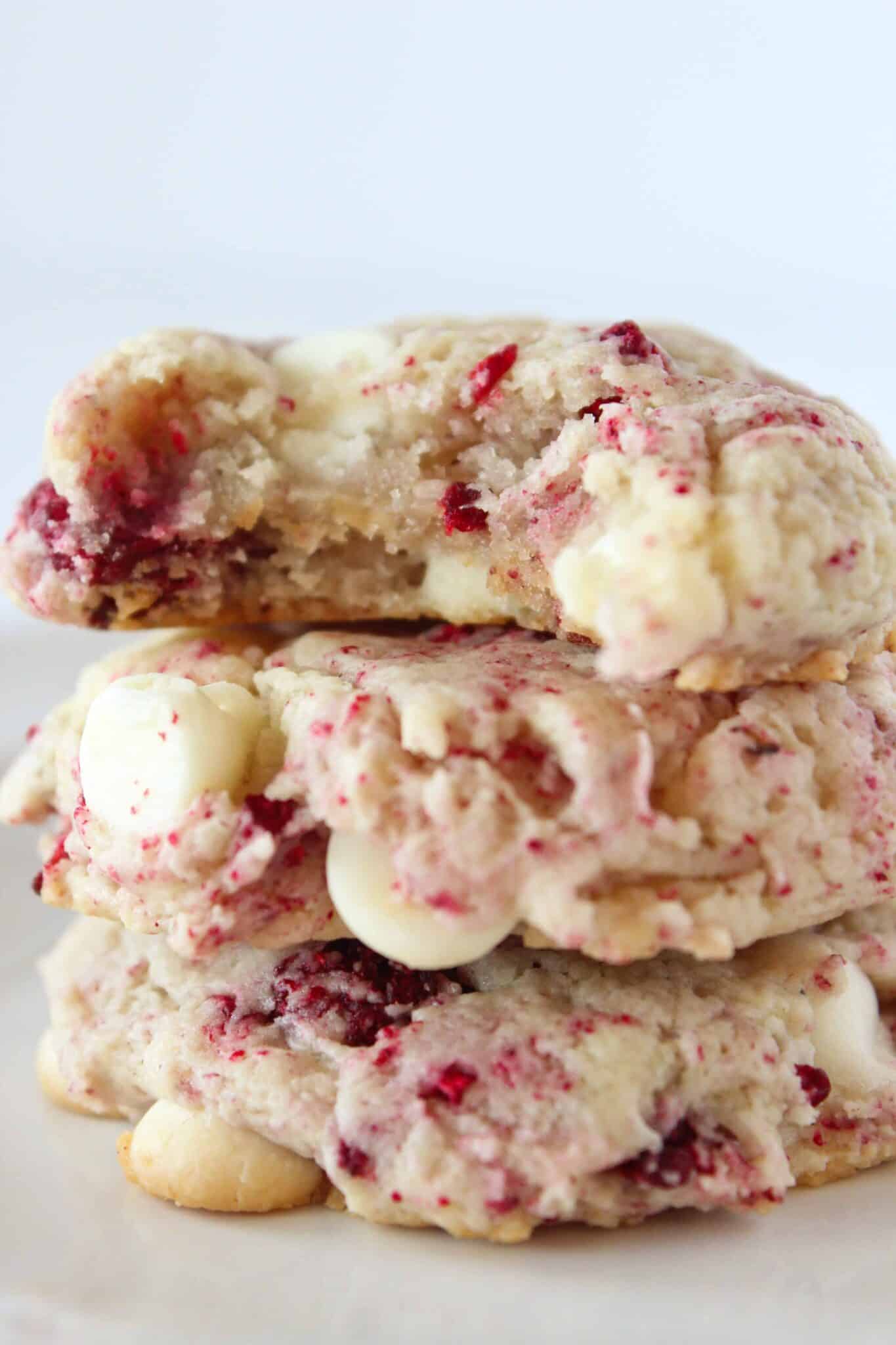 Copycat Subway Raspberry Cheesecake Cookies Recipe featured by top US cookies blogger, Practically Homemade.