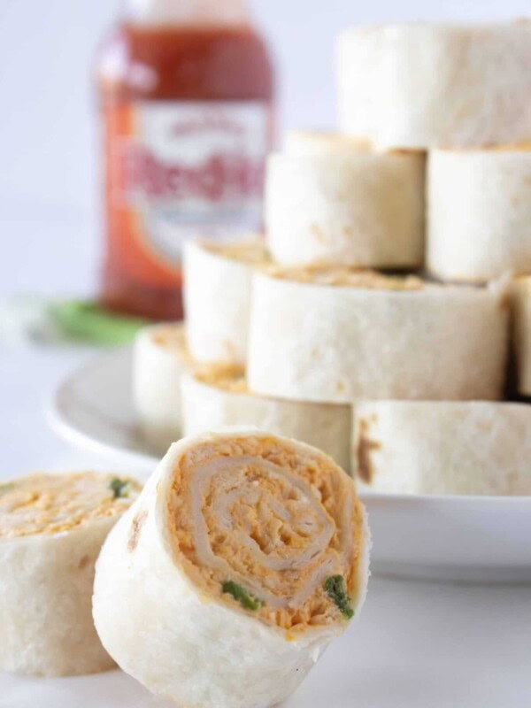 How to Make Buffalo Chicken Tortilla Wraps, a recipe featured by top US food blogger, Practically Homemade.