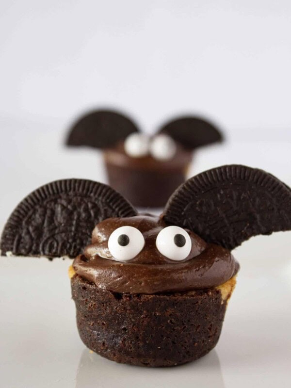 Spooky Brownie Bats Bites Recipe featured by top US dessert blogger, Practically Homemade