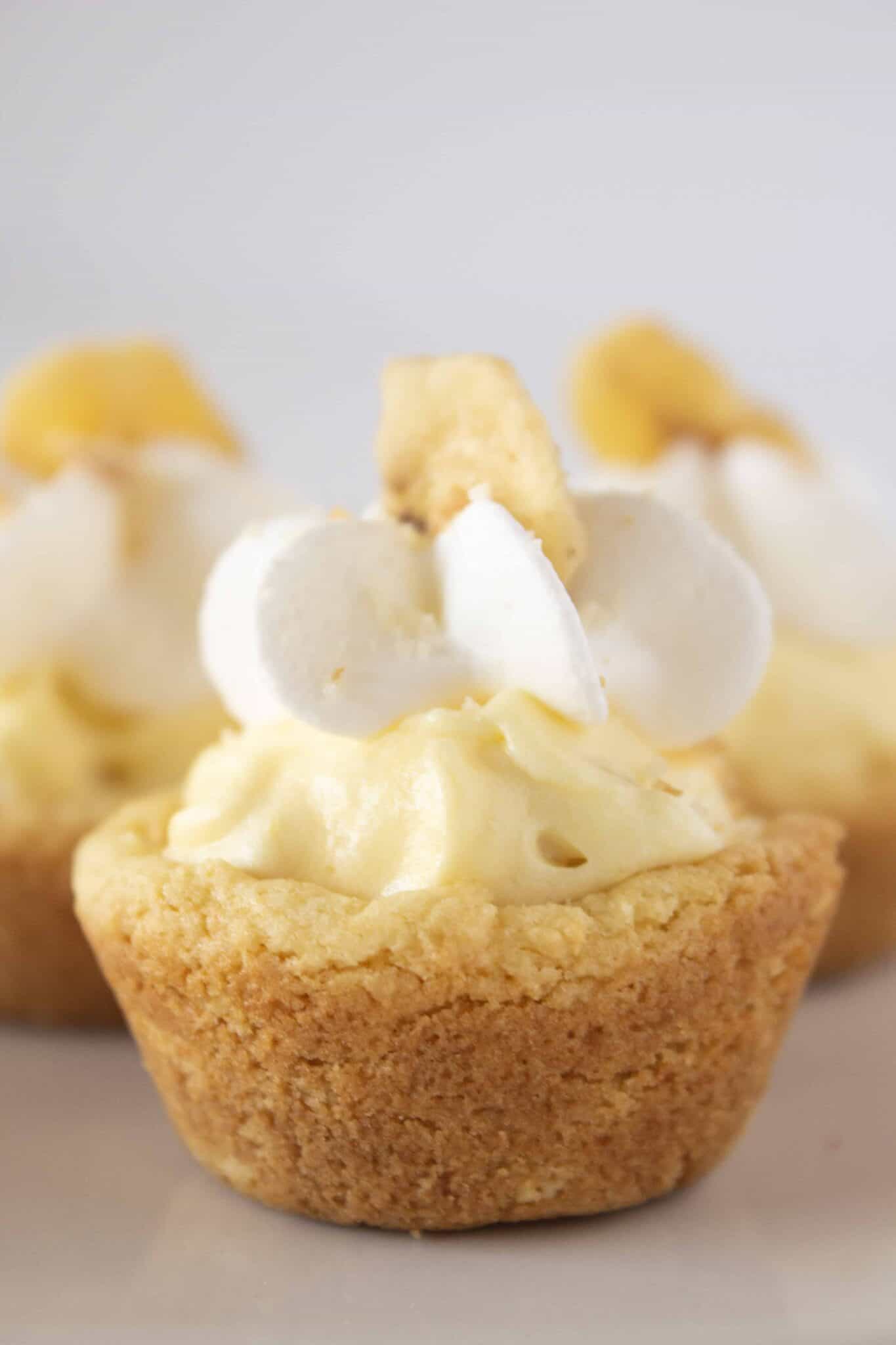 Banana Pudding Cookie Cups Recipe featured by top US cookie blogger, Practically Homemade