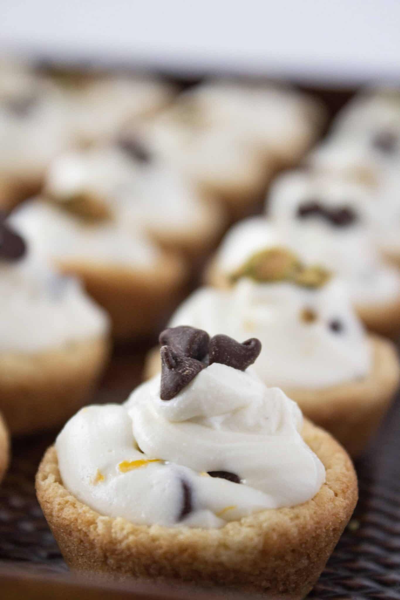 Cannoli Cookie Cups Recipe featured by top US cookie blogger, Practically Homemade