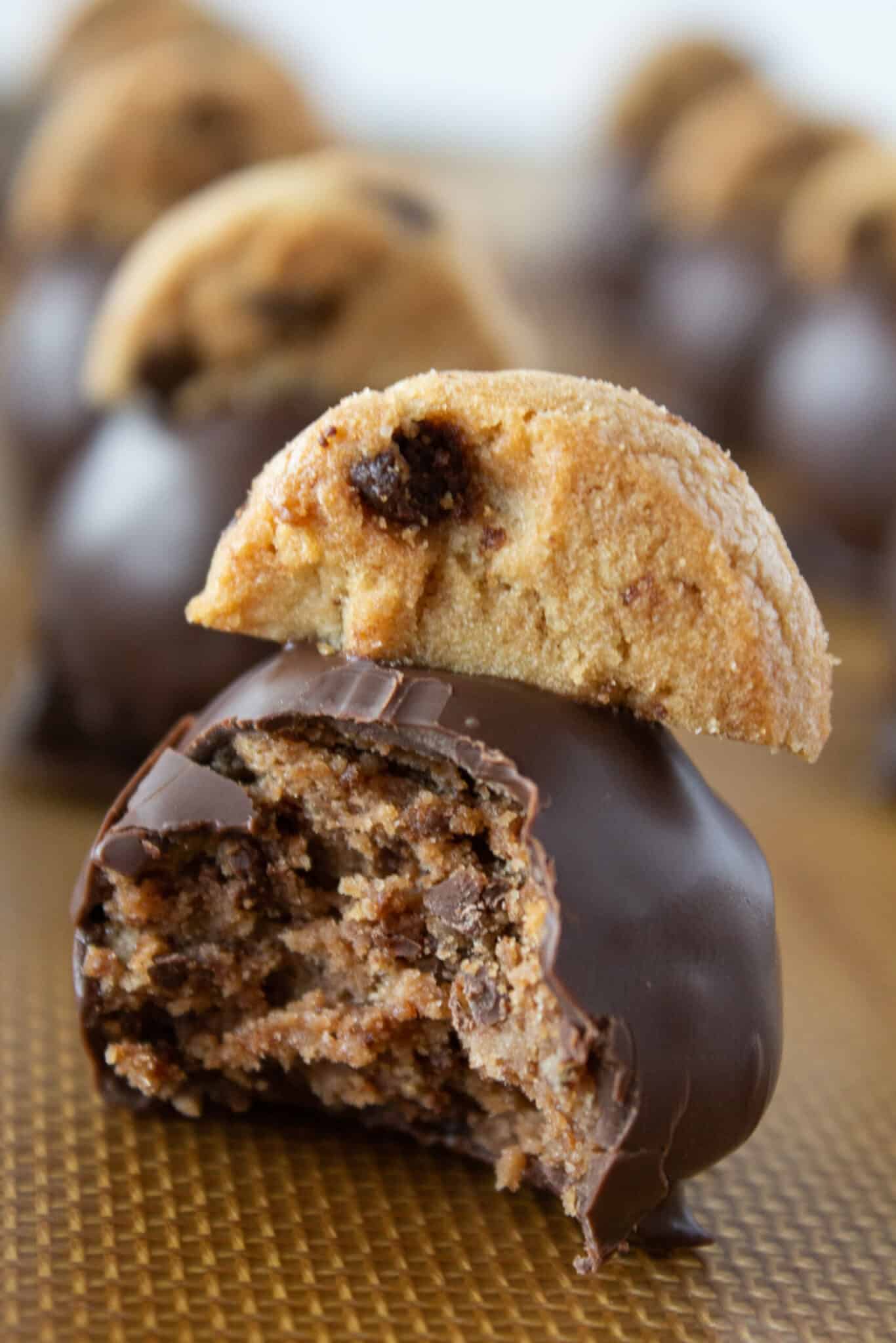 Easy Chocolate Chip Cookie Truffles Recipe featured by top US cookie blogger, Practically Homemade