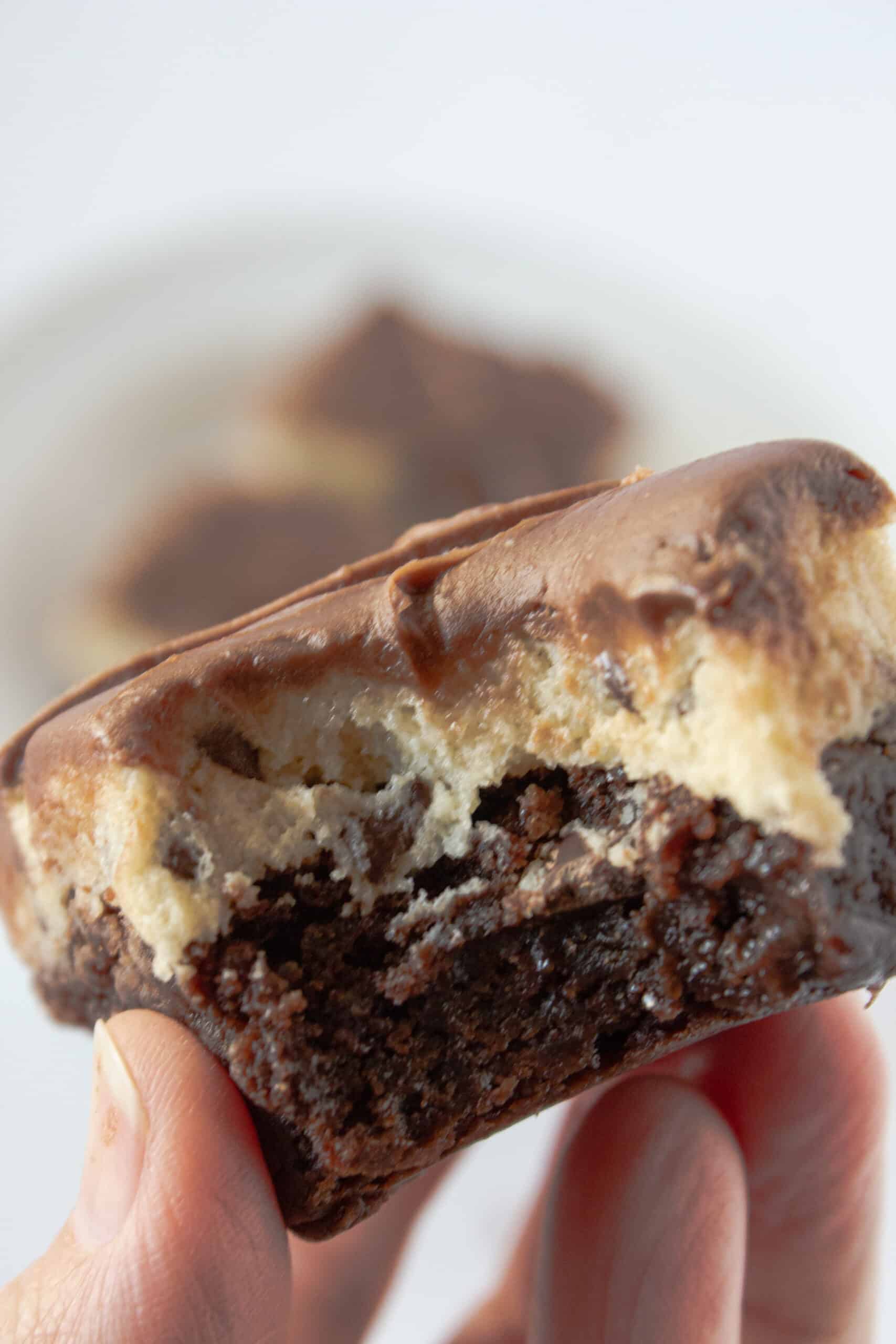 Easy Cookie Dough Brownies Made with a Brownie Mix featured by top US dessert blogger, Practically Homemade