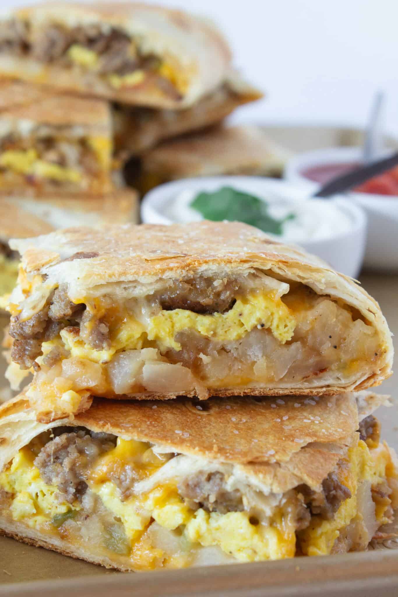 Sheet Pan Breakfast Quesadillas Recipe featured by top US food blogger, Practically Homemade